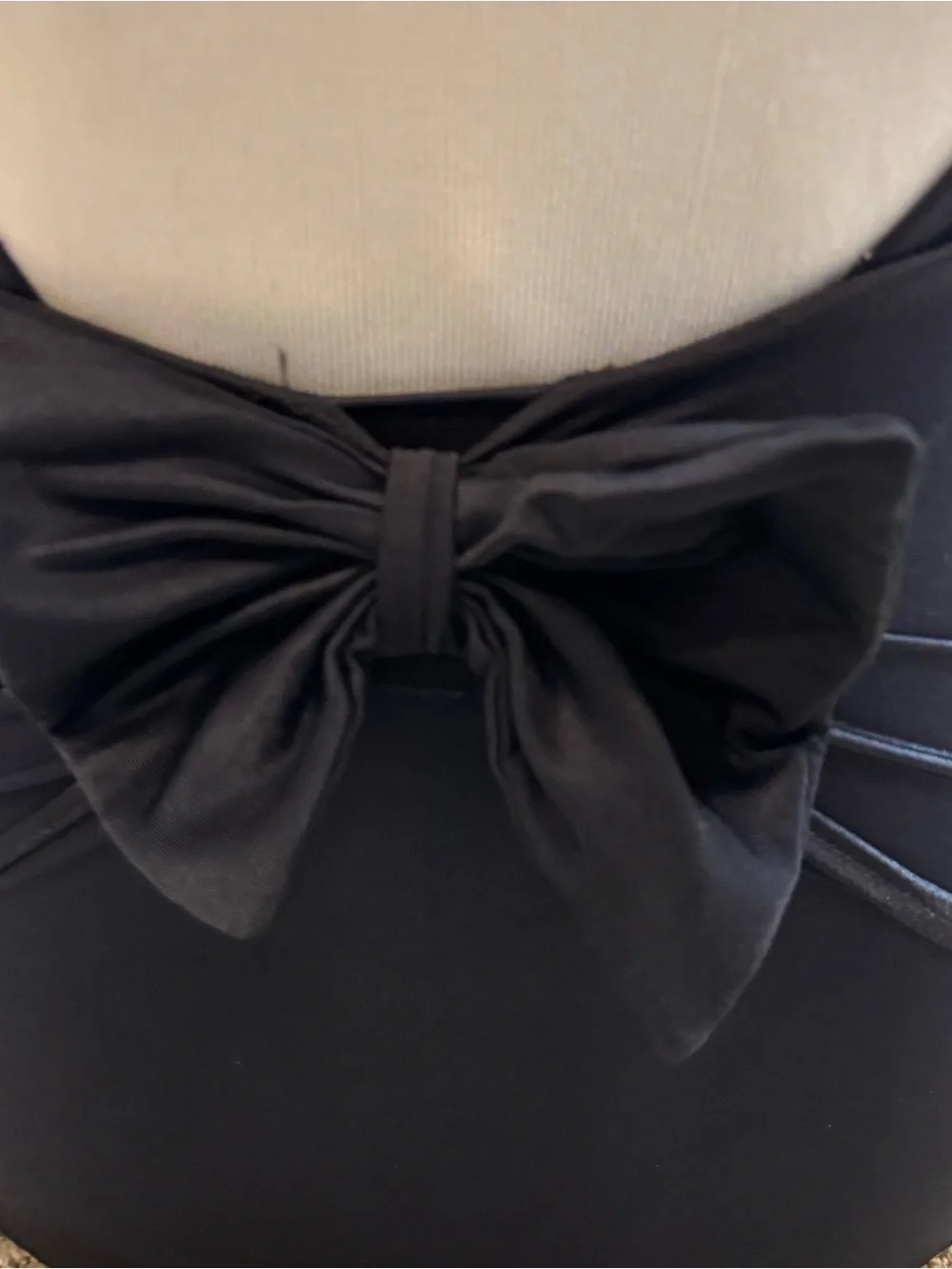 Vintage 1980’s Dunk-IS brand Black One Piece Swim Suit with Bow Size 5